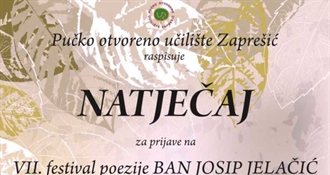 ZAPREŠIĆ: Natječaj za prijavu na VII. festival poezije „Ban Josip Jelačić“