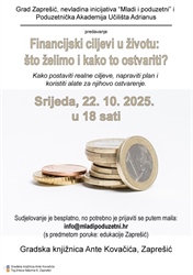 ZAPREŠIĆ: U mjesecu štednje financijska edukacija građana