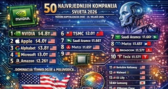DIGITALNA TRANZICIJA: Tehnološki divovi na vrhu globalne ekonomije, SAD dominira