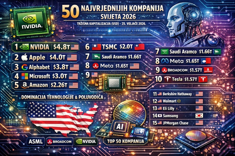 DIGITALNA TRANZICIJA: Tehnološki divovi na vrhu globalne ekonomije, SAD dominira
