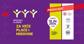 SINDIKATI PROSVJEDUJU: Hrvatska zajedno za veće plaće i mirovine!