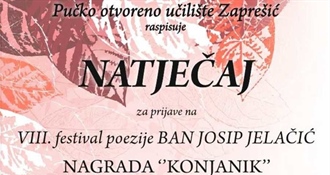 Pučko otvoreno učilište Zaprešić raspisuje natječaj za prijave na VIII. festival poezije „Ban Josip Jelačić“ za 2026. godinu
