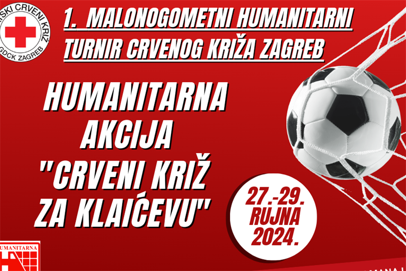 Poziv na sudjelovanje na humanitarnom malonogometnom turniru "Crveni križ za Klaićevu"