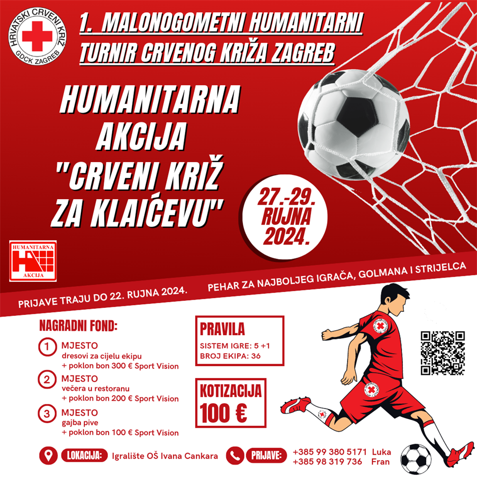 Malonogometni humanitarni turnir Crveni križ za Klaićevu